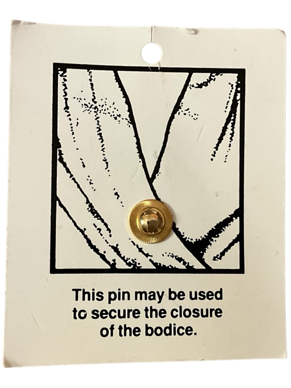 B.A. Ballou & Co Vintage Gold Tone Modesty Bodice Closure Pin on Original Card